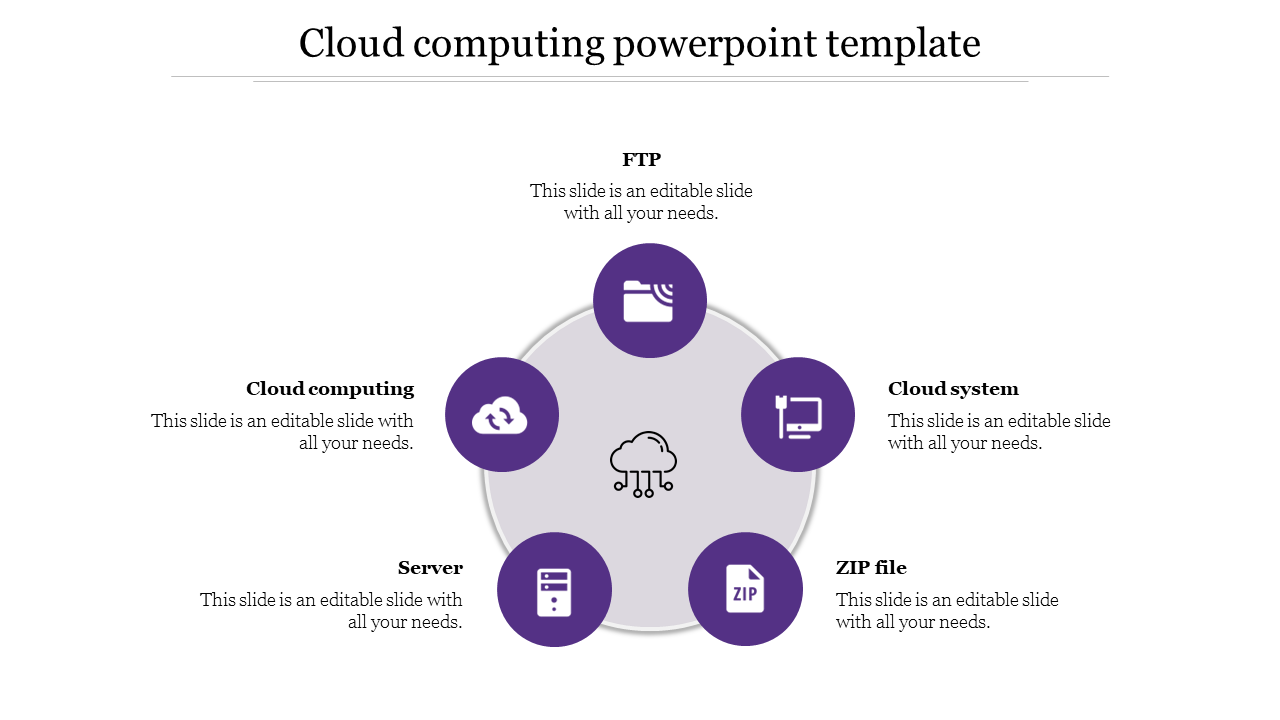 cloud computing powerpoint template-purple